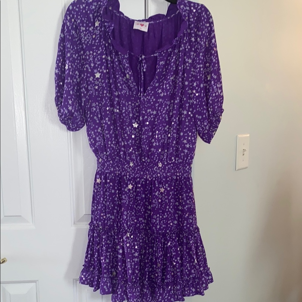 Purple Star Print Dress